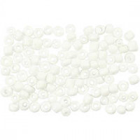 Rocailleperle, Größe 8/0 , D: 3 mm, Weiß, 500g, Lochgröße 0,6-1,0 mm [HOB-682002]