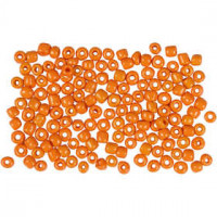 Rocailleperle, Größe 8/0 , D: 3 mm, Orange, 500g, Lochgröße 0,6-1,0 mm [HOB-682022]