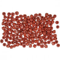 Rocailleperle, Größe 8/0 , D: 3 mm, Dunkelrot, 500g, Lochgröße 0,6-1,0 mm [HOB-682032]