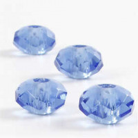 Glasperlen, Größe 9x14 mm, Lochgröße 4 mm, Blau, 4Stck. [HOB-68947]