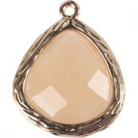 Schmuck-Anhänger, Größe 15x18 mm, Lochgröße 1 mm, Beige, 1Stck [HOB-69078]