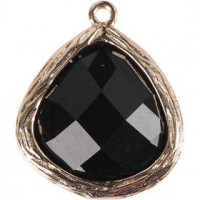 Schmuck-Anhänger, Größe 15x18 mm, Lochgröße 1 mm, Schwarz, 1Stck [HOB-69079]