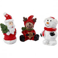 Kleine Figuren, H 35 mm, L 10 mm, Weihnachtsfiguren, 3Stck. [HOB-69840]
