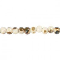 Pottery Beads, D: 10 mm, Lochgröße 2 mm, Creme, Rund, 24Stck. [HOB-69957]