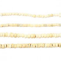 Kokosnuss-Perlen, D: 3-5 mm, Lochgröße 0,5 mm, Naturtöne, 4x40cm [HOB-69976]