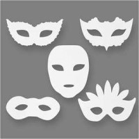 Karnevals Masken, H 8,5-19 cm, B 15-20,5 cm, 16Stck., 230 g [HOB-95216]