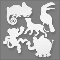 Dschungeltiere, H 14-25 cm, B 12-23 cm, 16Stck., 230 g [HOB-95218]