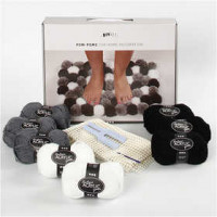 DIY-Set Pompons, Grautöne, Grau, 1Set [HOB-97044]
