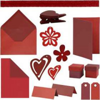 Happy Moments - Set zur Anfertigung von Karten, Rot, 160Teile [HOB-97587]
