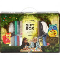 Geschenkbox für kreatives Gestalten, Waldtiere aus Terracotta, 1Set [HOB-98116]