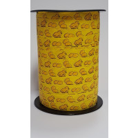 Kräuselband Osterküken Gelb mit Orange 10mm x 225 meter (1 Rolle) [HV-EAS10YO]