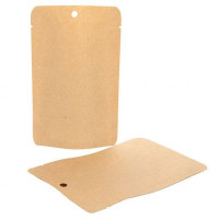 Standbodenbeutel Kraft Kompostierbar 10,2x6x15,2cm kein Druckverschluss | 57 Gramm (100 Stück) [SUPEK2]