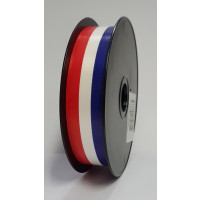 Kräuselband Blau/Weiß und Rot Herze 30mm x 91 meter (1 Rolle) [HV-DFR30]