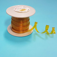 Dekoband 100% Biologisch abbaubar Gelb 6mm x 100 meters und verstärkt mit Metalldraht (1 Rolle) [HV-WDY]
