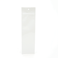 White Metallized Hanging Zipper Barrier Bags 6.3 x 22.8 cm (100 Pieces) [HZBB1MW]