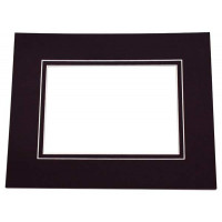 Fertig-Passepartouts Schwarz/Schwarz 19,25 x 23,27cm Ausschnitt äußere Größe 27,9 x 35,6cm Konservierungsqualität (25 Stück) [MD30038]
