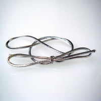 Dekorative Schleifen metallisch Silber 25,5cm (50 Stück) [10MS]