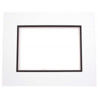 Fertig-Passepartouts Weiß/Schwarz 27,9x35,6cm doppelte Dicke mit 19,4x24,5cm Ausschnitt (10 Stück) [MD20021]