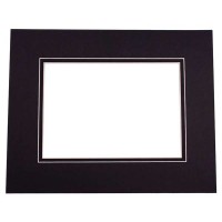 Fertig-Passepartouts Schwarz/Schwarz 20,3x25,4cm doppelte Dicke mit 11,8x16,8cm Ausschnitt (10 Stück) [MD20133]