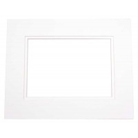 Fertig-Passepartouts Weiß/Weiß 27,9x35,6cm doppelte Dicke mit 19,4x24,5cm Ausschnitt (10 Stück) [MD20148]