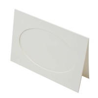 Glückwunschkarten mit Rahmen Natur 10,5x16,3cm ovaler Schnitt - Außengröße für 12,5x17,5 Druck 240g 14,3x21,6cm (25 Stück) [PJ41121]