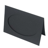 Glückwunschkarten Schwarz mit 10 1/2x16,3 ovaler Schnitt - Außengröße für 12,5x17,5 Druck 240g 13x17,8cm (25 Stück) [PJ42121]