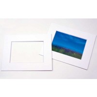 Fertig-Passepartouts Weiß/Weiß 11,8x16,8cm Ausschnitt - äußere Größe 20,3x25,4cm (10 Stück) [MT20001]