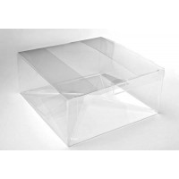 Klarsichtschachteln 20,6x20,6x7,6cm Lebensmittelecht mit Automatikboden (25 Stück) [PLB207]