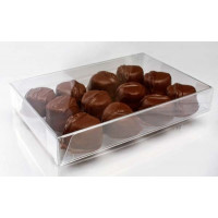 Klarsichtschachteln für Pralinen 13x2,5x18,1cm mit Einsatz (100 Stück) [CNDY168]