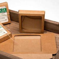 Pappschachteln 10,5x2,2x10,5cm Fensterschnitt (25 Stück) [WKR245]