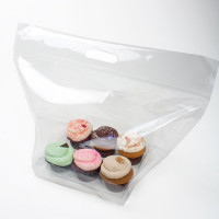 Polytragetaschen für 6 Cupcakes 45,6x22,9x30,8cm mit Druckverschluss (100 Stück) [CZHB1]