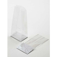 Blockbodenbeutel 6,7x4,8x26cm sehr Klar mit Bodenblatt (100 Stück) [FGPB13]
