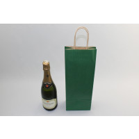 Papiertragetaschen für Flaschen Dunkelgrün 14x8x39cm Kraft 110 g/m (50 Stück) [PAWF1439DKGR]