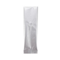 Kaffeebeutel Silber mit Ventil 8x6x26 cm 285 Gramm (50 Stück) [SGC1S]