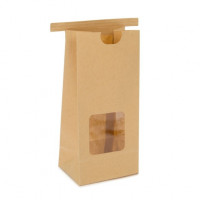 Kraftbeutel Braun wiederverschließbar 8,6x6,4x19,7cm (100 Stück) [TTW1K]