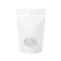 Standbodenbeutel Kraft Weiß 13x8x20,5cm (100 Stück) [ZBGO3WK]