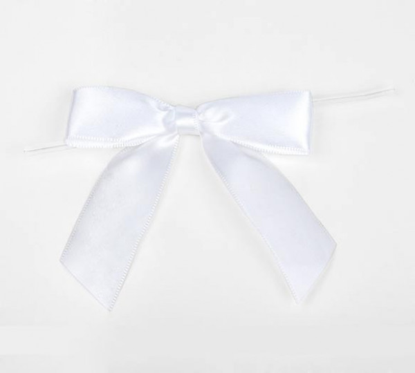 White Pre-tied Bow 2.2cm (100 Pieces) [BOW7WH]