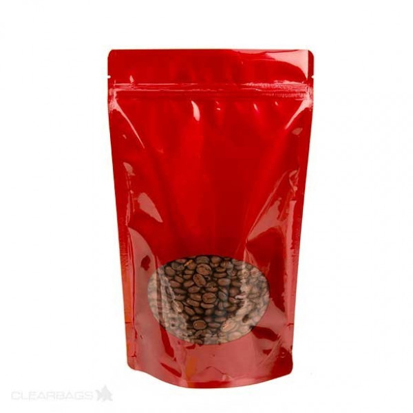 Red Window Zipper Pouch Bags 22.9 x 12.1 x 34.3 cm (3310ml) (100 pieces) [ZBGO6R]